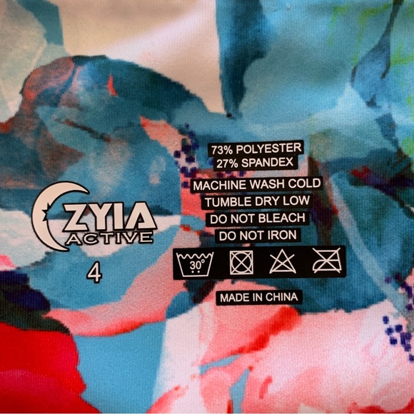 Zyia Active women’s size 4 athletic pants leggings pink long & floral capri set - Picture 5 of 9